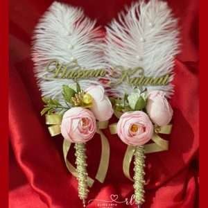 Nikah Pen Pair in Light Pink Flowers