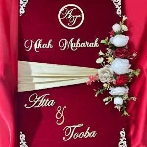 Nikah Folder in Maroon with Flowers