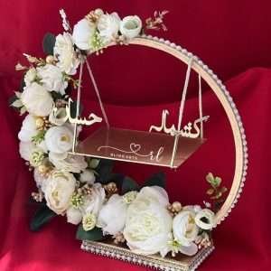 Engagement Ring Stand in White Flowers