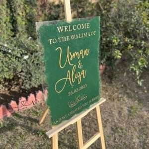 Welcome Board in Emerald Green