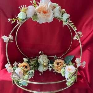 Multipurpose Decorative Metal Stand in Shades of Peach