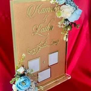 Thumb Board in Ice Blue and White Flowers