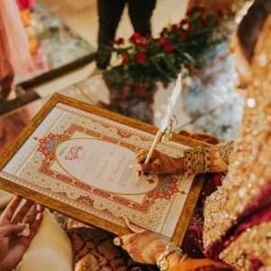 Nikah Nama in Red and Gold