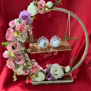 Engagement Ring Stand in Pink and Lilac