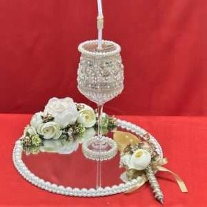 Doodh pilai set in White & Gold with coordinating Nikah pen