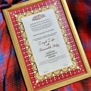 Nikah Nama in Red & Gold