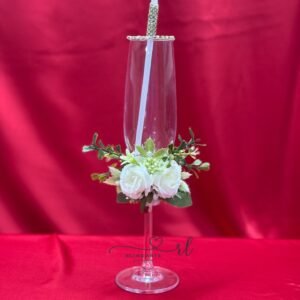 White Floral Glass