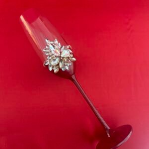 Red Embellished Doodh Pilai Glass
