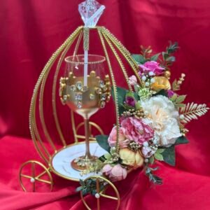 Floral Metal cage Doodh Pilai Set